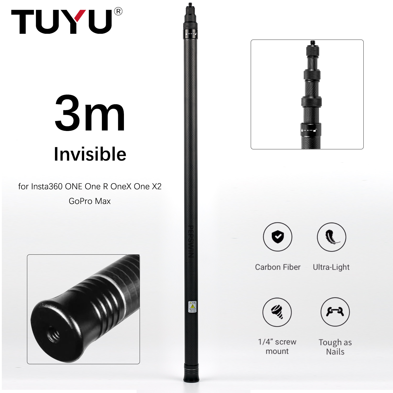 Runcam Camera - 3M Insta360 ONE X2ที่มองไม่เห็น Selfie Stick