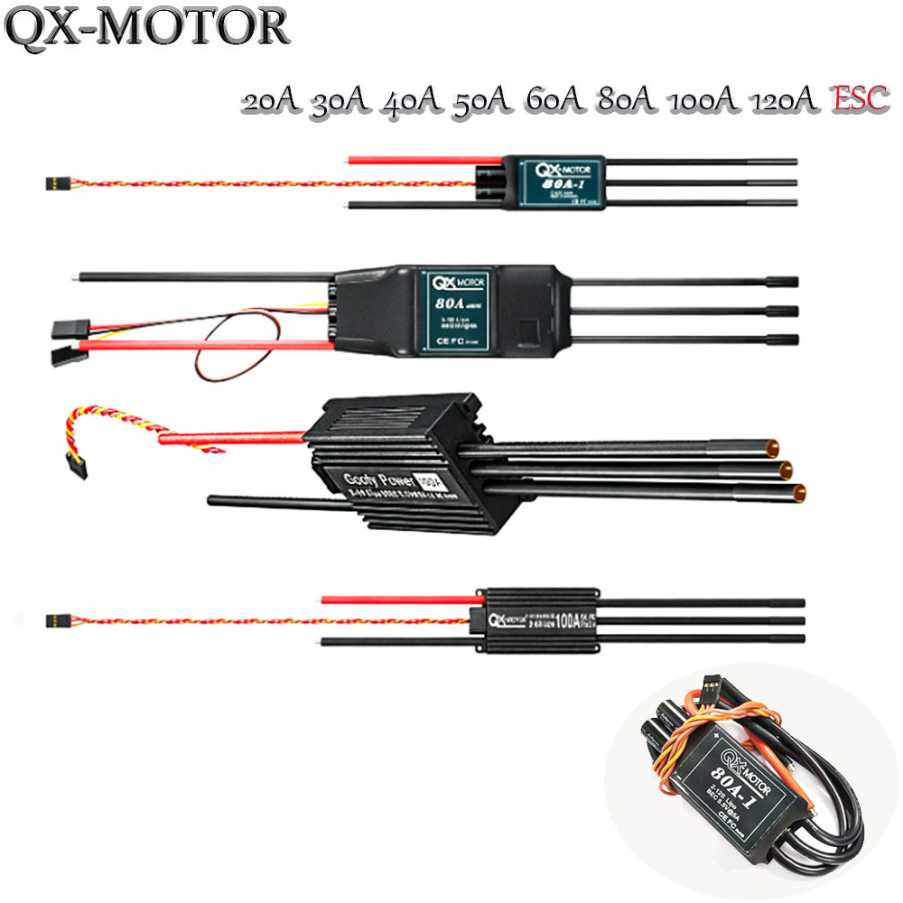Brushed Drone Motor - ตัวควบคุมความเร็วแบบไร้แปรงถ่าน 20A-120A ใช้ได้กับมอเตอร์พัดลมแบบท่อ QX-MOTOR EDF สำหรับโดรน
