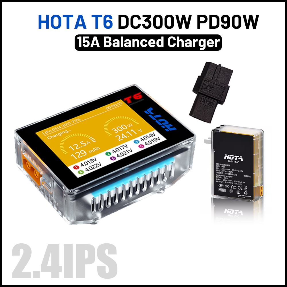 Balance Charger Rc - Hota T6 300W ที่ชาร์จอัจฉริยะ15A 1-6S Lipo